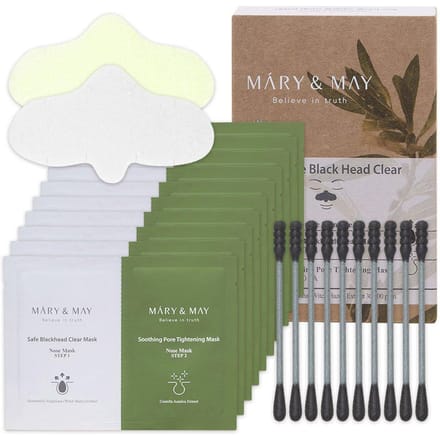 Mary&May - Daily Safe Black Head Clear Nose Pack Set gray