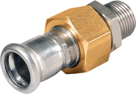 BONFIX 2-delige schroefkoppeling 22 mm 1 inch M-Press RVS