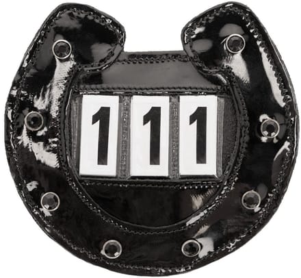QHP - Nummerhouder Horseshoe - Zwart
