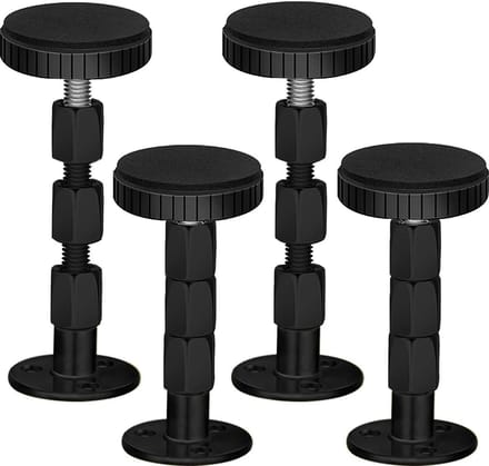 Hoofdeinde Stoppers - Bed Stabilisator - Voorkomt Bed Schudden - Verstelbaar met Schroefdraad - 27-114mm 4 Pack - Zwart