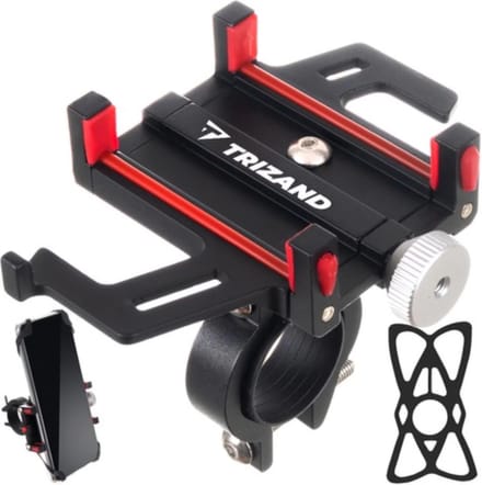 Trizand 2-in-1 Fiets Telefoonhouder - Veilig en Stabiel - Met Rubberen Band