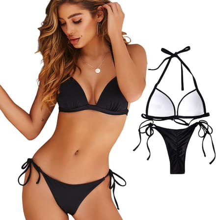 Tweedelige Bikiniset - Sexy Triangel Bikinitop met Push-Up Effect - Sneldrogend Design