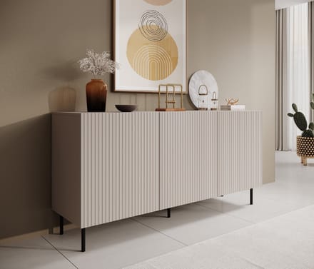 Meubella - Dressoir Alex - Beige - 156 cm
