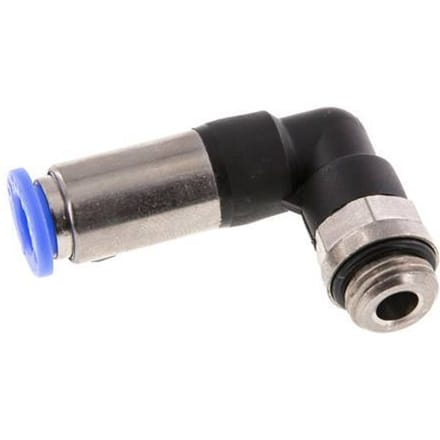 8mm & G1/4'' Zelfsluitende L-insteekkoppeling Vernikkeld messing/PBT buitendraad 0-10 bar