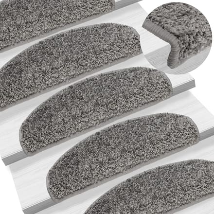vidaXL - Trapmatten - 10 - st - 65x21x4 - cm - Grijs - Halfrond - Groot