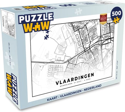 Puzzel Kaart - Vlaardingen - Nederland - Legpuzzel - Puzzel 500 stukjes