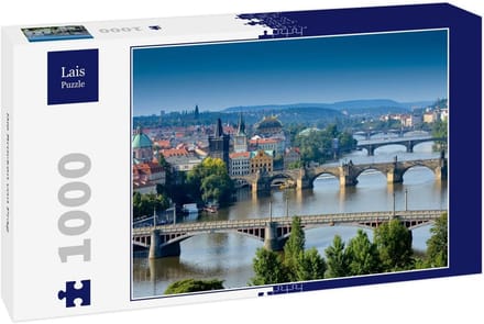 Puzzel 1000 stukjes Praagse Bruggen panoramisch uitzicht