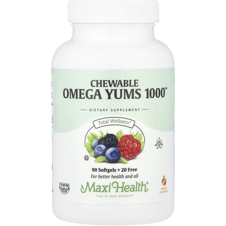 Kaupbare Omega Yums 1000™, Natuurlijk Fruit, 110 Zachte Capsules