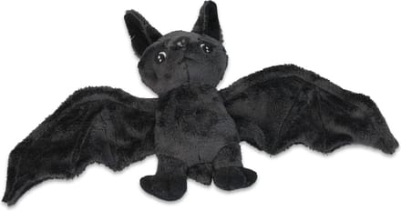 Inware Pluche vleermuis - knuffeldier - zwart - vliegend - 18 cm - knuffel vleermuis