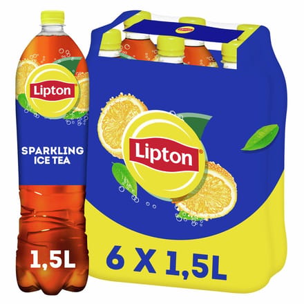 Lipton Ice tea sparkling 1,5 ltr per petfles, krimp 6 flessen