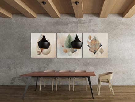 Drieluik Canvas Schilderij Abstract Natuur – Moderne Wanddecoratie - 3x40x40x cm
