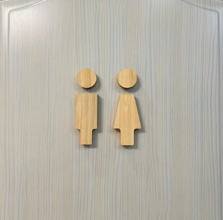 Toiletbord - man/vrouw icoon -- 16,8cm - hout