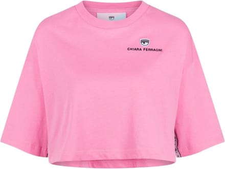 Chiara Ferragni • kort roze t-shirt • maat S