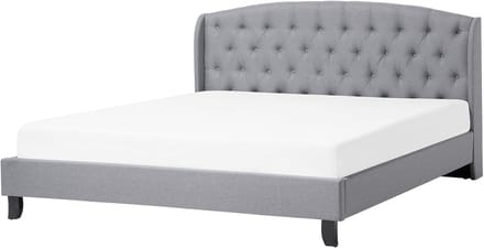BORDEAUX - Tweepersoonsbed - Lichtgrijs - 180 x 200 cm - Polyester
