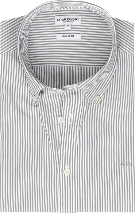McGregor Overhemd Poplin Streep Sage Groen - Maat 3XL - Heren - Overhemden Casual