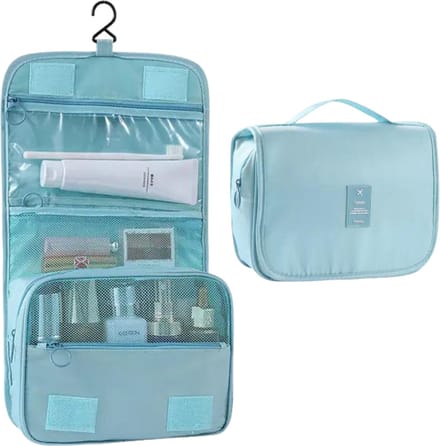 Toilettas Base met haak - M - Mint groen - Reis toilettas - Ophangbaar