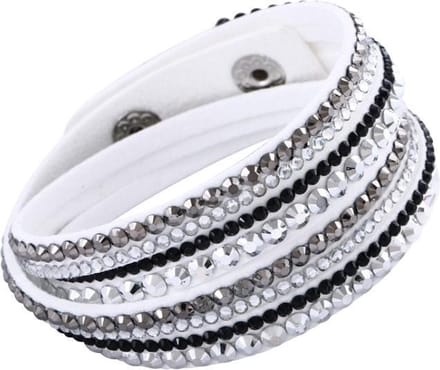 Montebello Armband Agnesia  - PU Leer - Zirkonia - 39cm