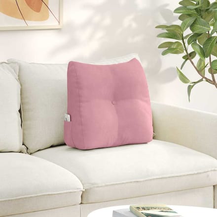 vidaXL - Rugkussen - Roze - 45 - x - 24 - x - 50 - cm - Fluweel