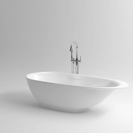 Clou Xo vrijstaande badmengkraan type 1, met handdouche, chroom