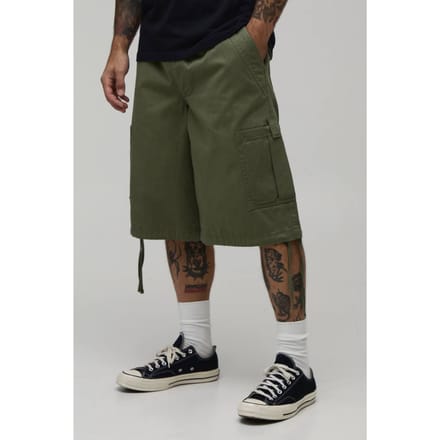 Lange Parachutebroek Met Cargozakken Kort Model | Khaki | Size Medium