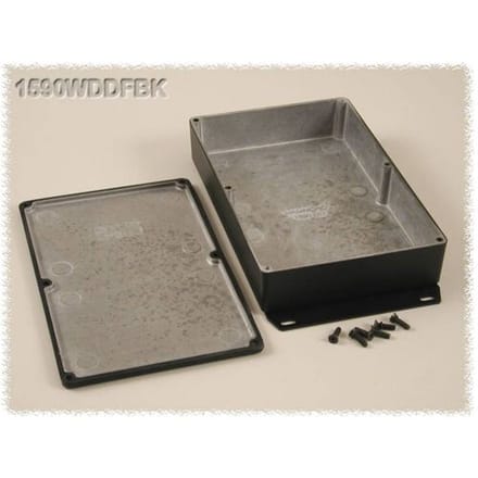 Hammond Electronics 1590WDDFBK Universele behuizing 187.5 x 119.5 x 37 Aluminium Zwart 1 stuk(s)