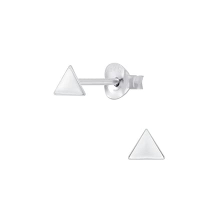 Joy|S - Zilveren petit driehoekje oorbellen - 4 mm