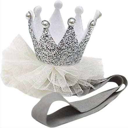 *** Kroon-Haarband-Met-Glitter-in-Zilver- Haar van Heble® ***