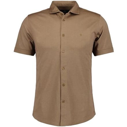 Ragman Overhemd Soft Knit Easy Care Short Sleeve Solid Color Chestnut / male