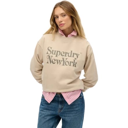 Superdry Brand Mark Loose Fit Sweatshirt Beige M Vrouw