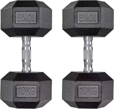 Halterset Valora - Gewichten - Halters - Voor Krachttraining & Thuisfitness - Compacte Stalen Dumbbells van 10 kg - Set van 2