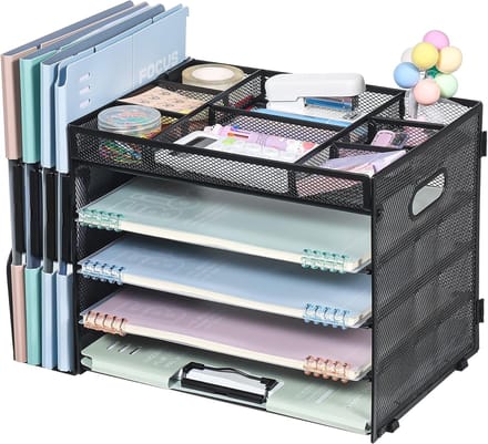 Inklapbare Bureau-Organizer met 5 Lagen Dossierhouder en Lade voor Kantoor
