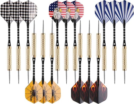 Stalen Tip Darts Set met 15 Pijlen, Aluminium Schachten en Slijper
