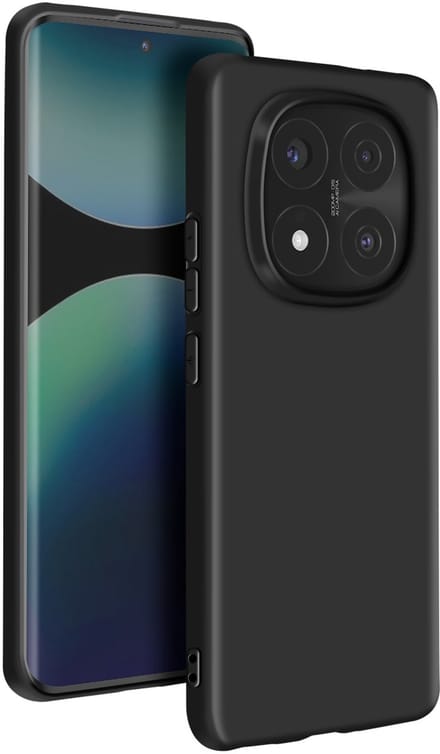 Mayaxess, Hoesje voor Xiaomi Redmi Note 14 Pro en 14 Pro Plus met dunne coating, Zwart