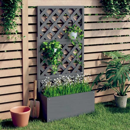 vidaXL - Plantenbak - met - latwerk - 65x33x135 - cm - HKC