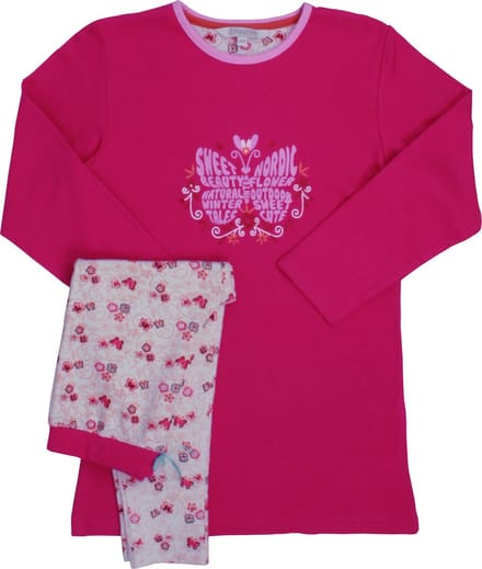 Angelfish Meisjes Pyjama - 100% Katoen - Roze - Maat 116