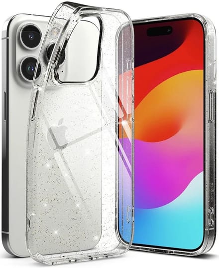 Ringke Air Geschikt voor Apple iPhone 15 Pro Flexibel TPU Glitter Transparant