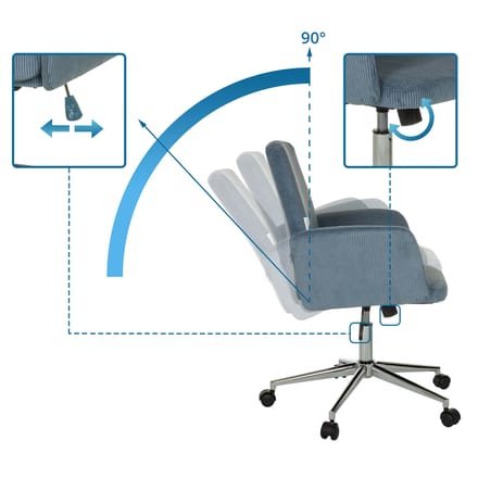 Bureaustoel / draaistoel / kuipstoel SOLAO CORD stof mint hjh OFFICE