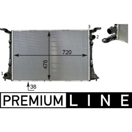 Radiator, motorkoeling MAHLE CR 82 000P