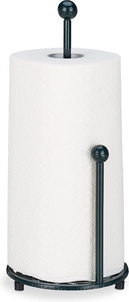 keukenrolhouder staand - 33 cm - gietijzer - met stop - vintage - groen