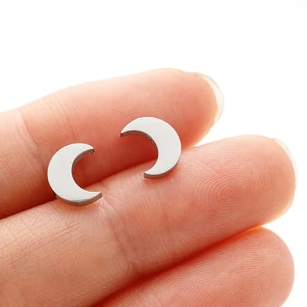 JewelGalerie-Oorbellen-Studs-Maantje-Zilver