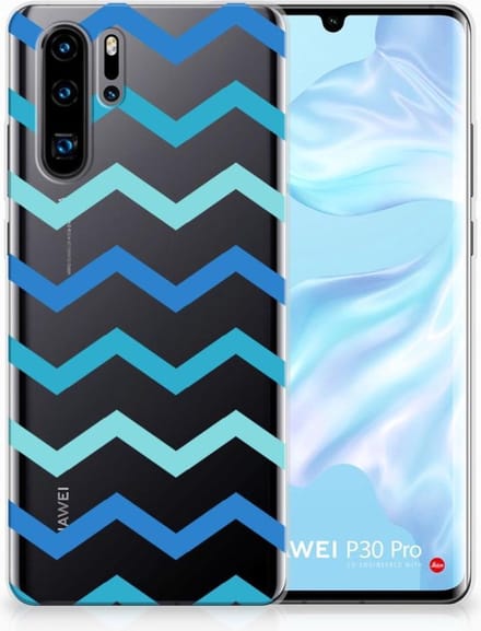 Huawei P30 Pro TPU bumper Zigzag Blauw