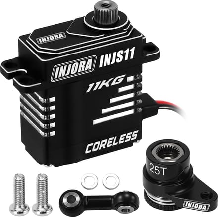 Servo Saver Set - RC Onderdelen - RC Auto Tuning - Aluminium Constructie - 25T Spline - Zwart