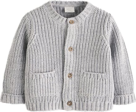 Gebreid Katoenen Cardigan voor Pasgeborenen met Knoopsluiting