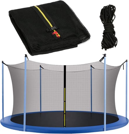 Springos Veiligheidsnet Trampoline | Trampoline Net | Geschikt voor 6 Palen | Ø 244 cm | Zwart
