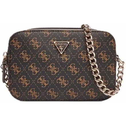 GUESS Schoudertas Noelle II Crossbody Camera Bag Brown Logo Donkerbruin