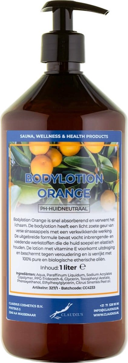 Bodylotion Orange 1 Liter - met gratis pomp