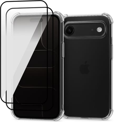 Hoesje geschikt voor iPhone 17 Air - 2x Screenprotector Volledig Dekkend Glas - Shockproof Transparant