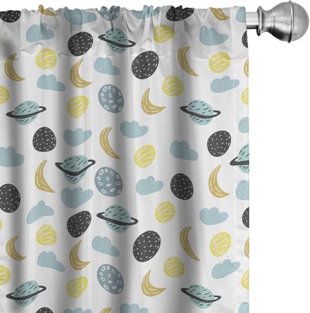 ABAKUHAUS maan gordijnen – 2x75x225 cm – microvezel – roedezak