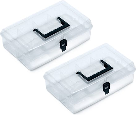 Kistenberg Sorteerbox koffer - 2x - 5 vaks - kunststof - transparant - 29 x 20 x 8.5 cm