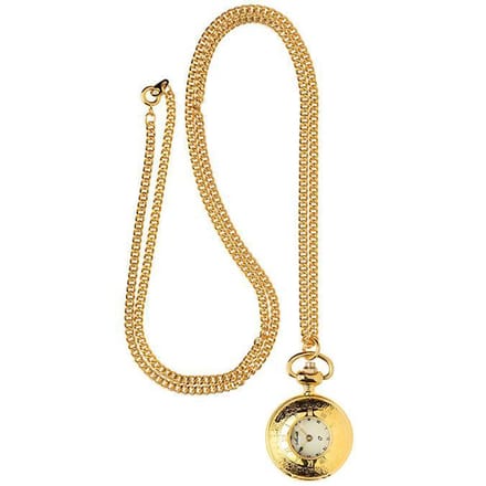 Monté Half Hunter Kettinghorloge Hanghorloge Goud 26mm Quartz